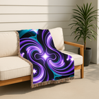Nebula Throw — 2000s Y2K Neon Swirl Woven Blanket