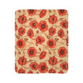 1940s Crimson Poppy Field Woven Blanket - 1940s Bold Graphic Woven Blanket