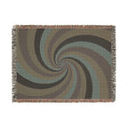 Hypnotic Throw — 1990s Psychedelic Swirl Woven Blanket