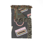 Walkman Throw — 1980s Headphones & Cassette Woven Blanket