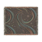 Stardust Throw — 2000s Y2K Rainbow Star Swirl Woven Blanket