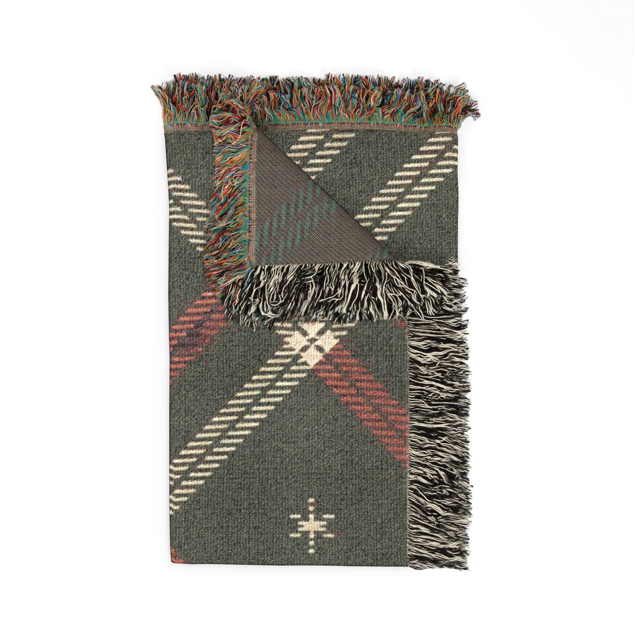 Startan Throw — 1990s Plaid & Star Woven Blanket