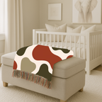 River Stone Throw — 1970s Abstract Organic Woven Blanket