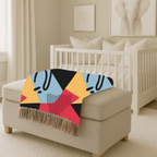 Memphis Night Throw — 1980s Geometric Art Woven Blanket