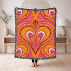 🧡 Palazzo Throw — 1960s Damask Paisley Woven Blanket