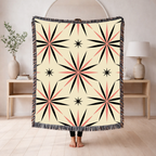 💫 Compass Star Throw — 1950s Atomic Age Woven Blanket