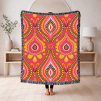 🔴 Marrakech Throw — 1970s Bohemian Paisley Woven Blanket