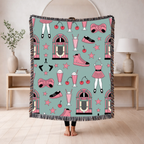 🎵🥤Milkshake Throw — 1950s Diner Style Woven Blanket