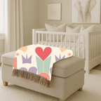Heart Crown Throw — 1980s Pop Royalty Woven Blanket
