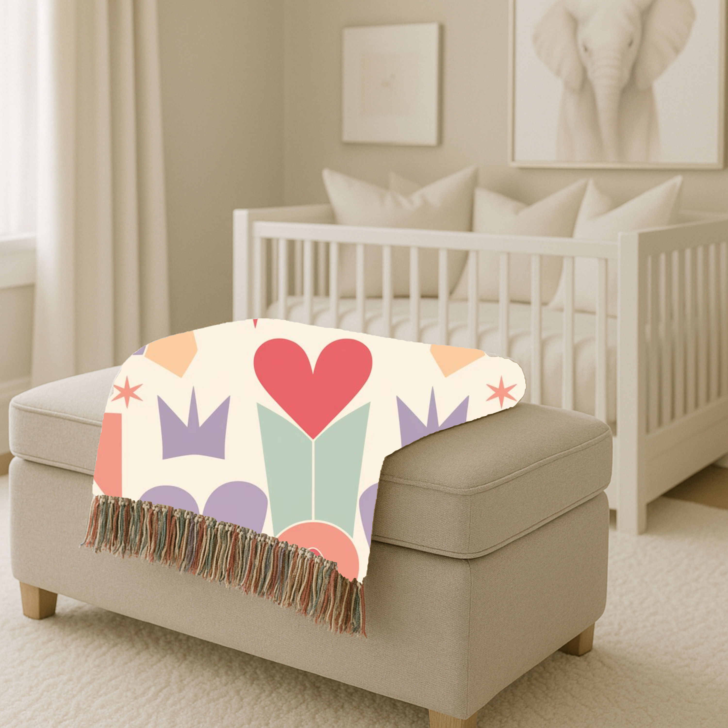 Heart Crown Throw — 1980s Pop Royalty Woven Blanket