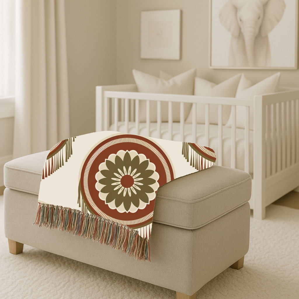 Dreamcatcher Throw — 1970s Bohemian Circle Woven Blanket