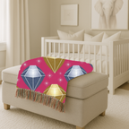 Diamond Glam Throw — 1980s Jewel Sparkle Woven Blanket