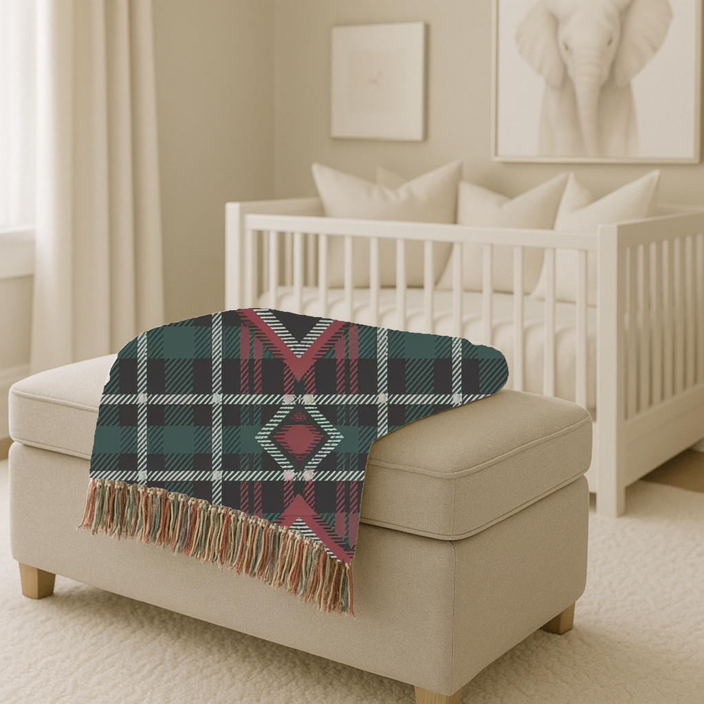 Heritage Throw — 1990s Diamond Tartan Woven Blanket
