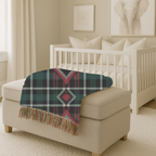 Heritage Throw — 1990s Diamond Tartan Woven Blanket