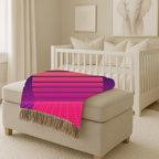 Sunset Grid Throw — 1980s Retrowave Glow Woven Blanket