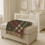 Startan Throw — 1990s Plaid & Star Woven Blanket