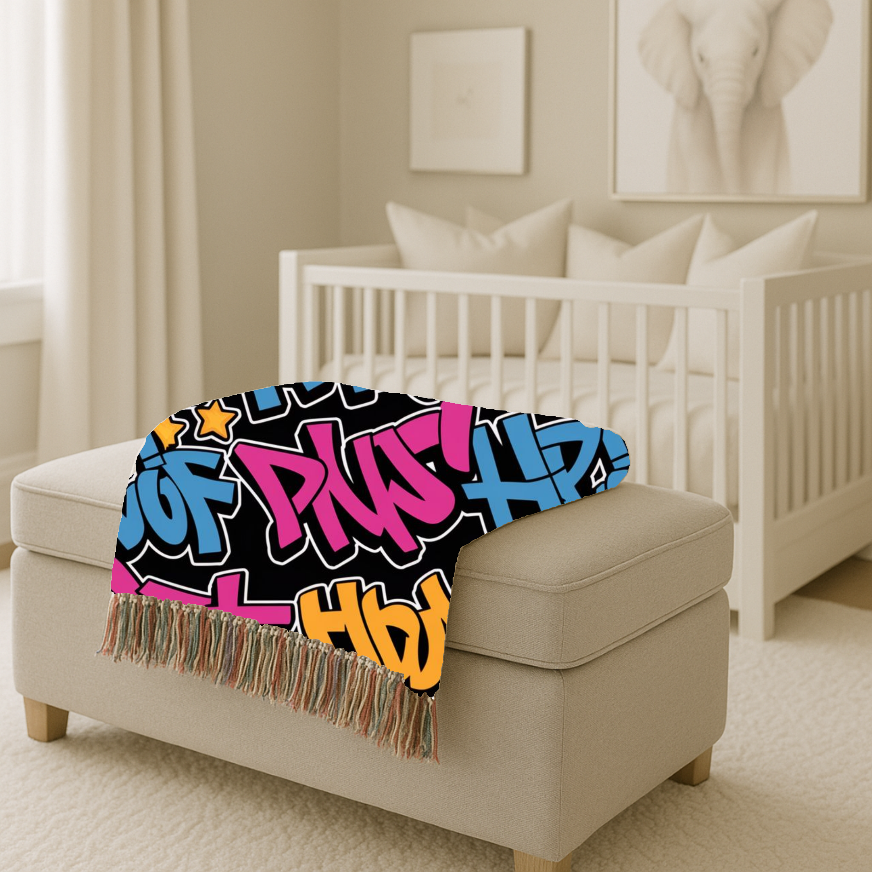 Graffiti Throw — 2000s Hip Hop Street Art Woven Blanket