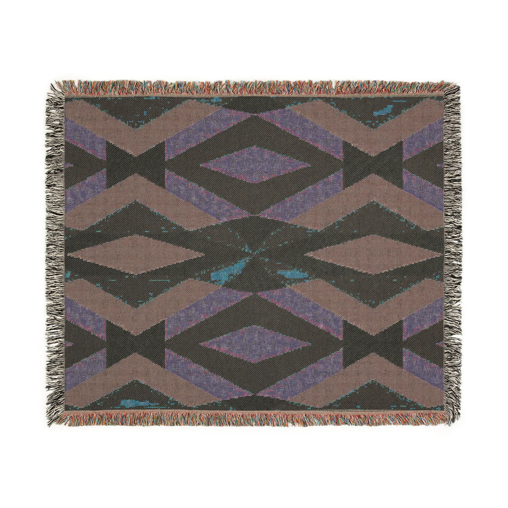 Diamond Lattice Throw — 1980s Pastel Elegance Woven Blanket