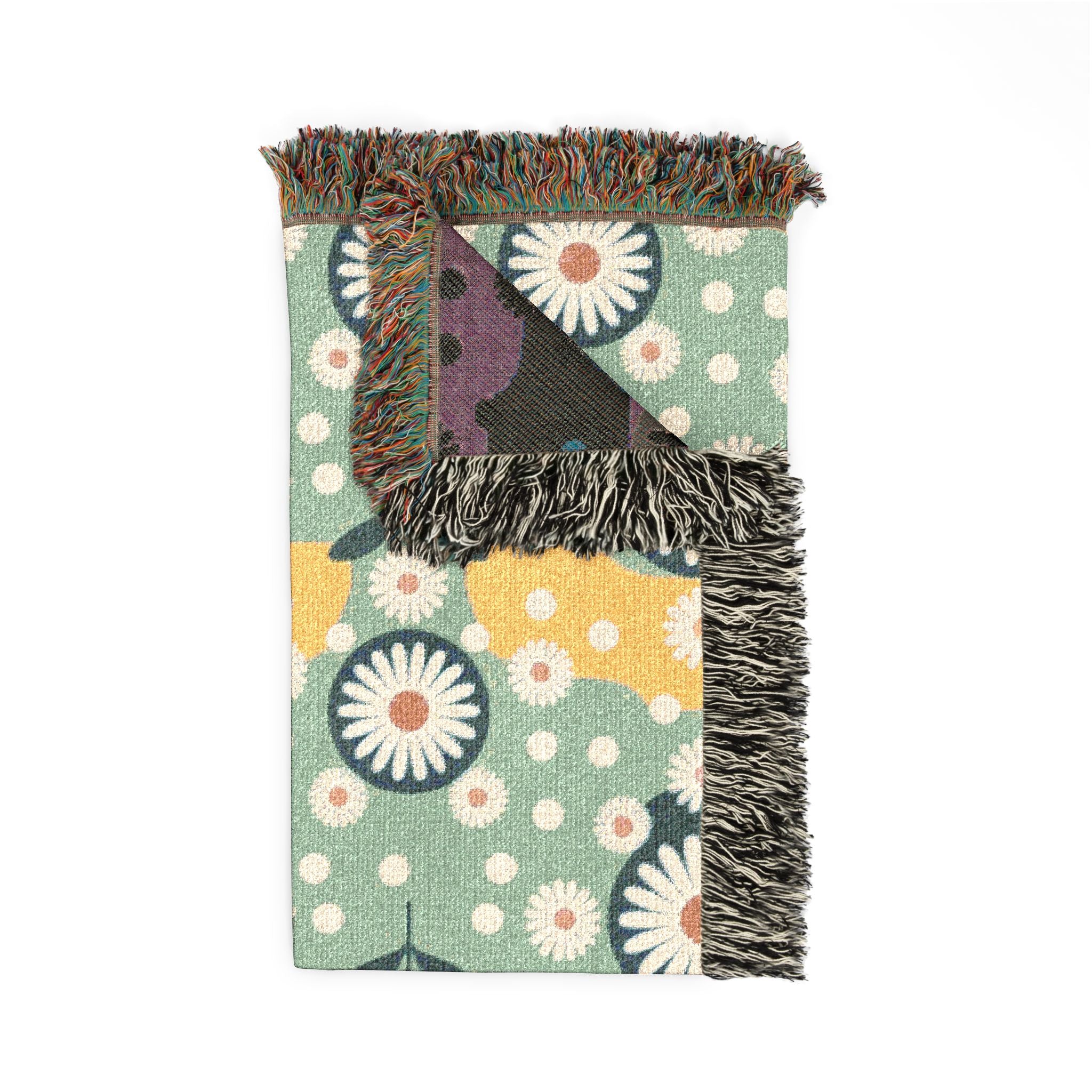 Daisy Wave Throw — 1950s Atomic Garden Woven Blanket