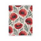 Poppy Floral Sherpa Blanket — Cozy Fleece Throw with Red Poppy Pattern