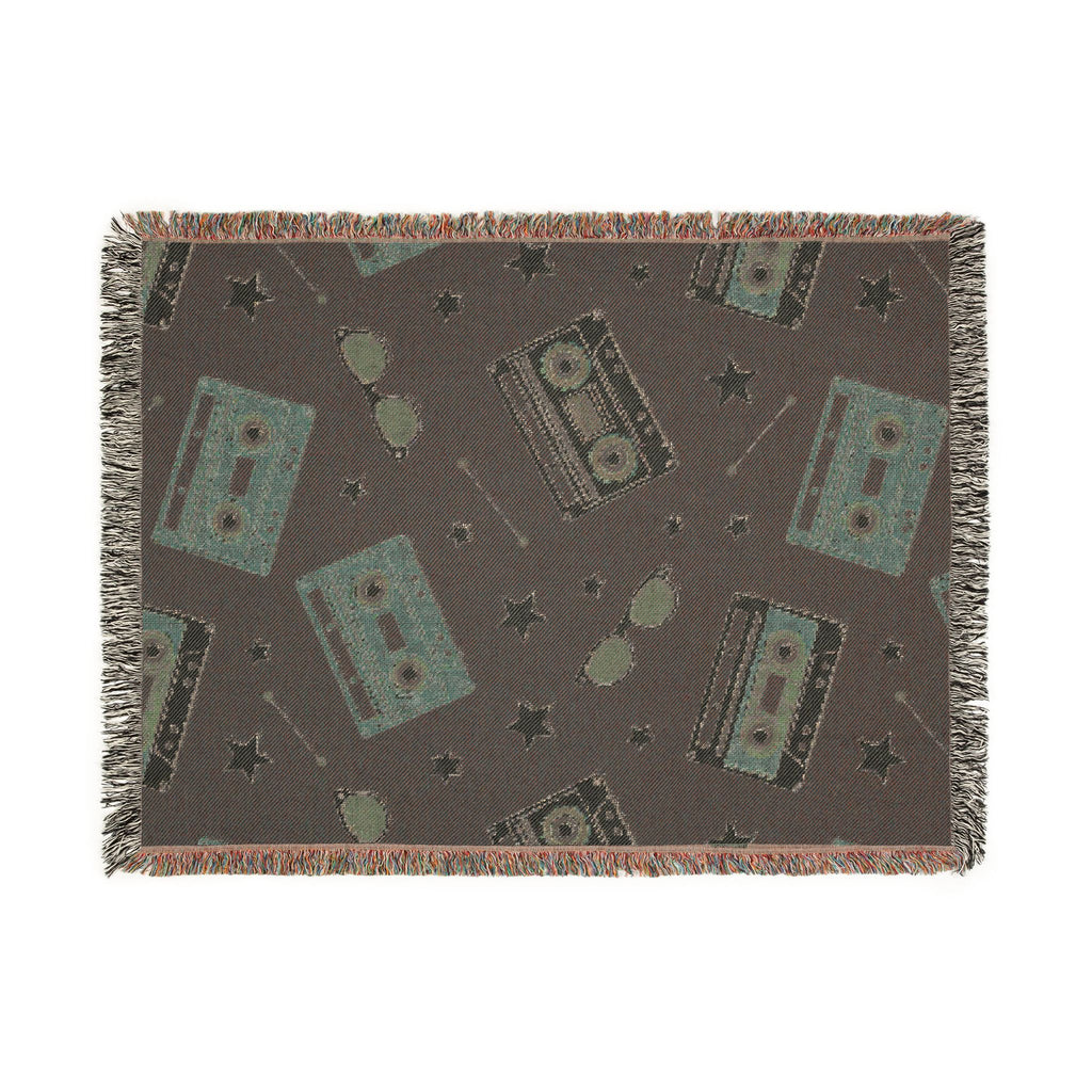 Mixtape Throw — 1980s Boombox & Cassette Woven Blanket