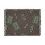 Mixtape Throw — 1980s Boombox & Cassette Woven Blanket