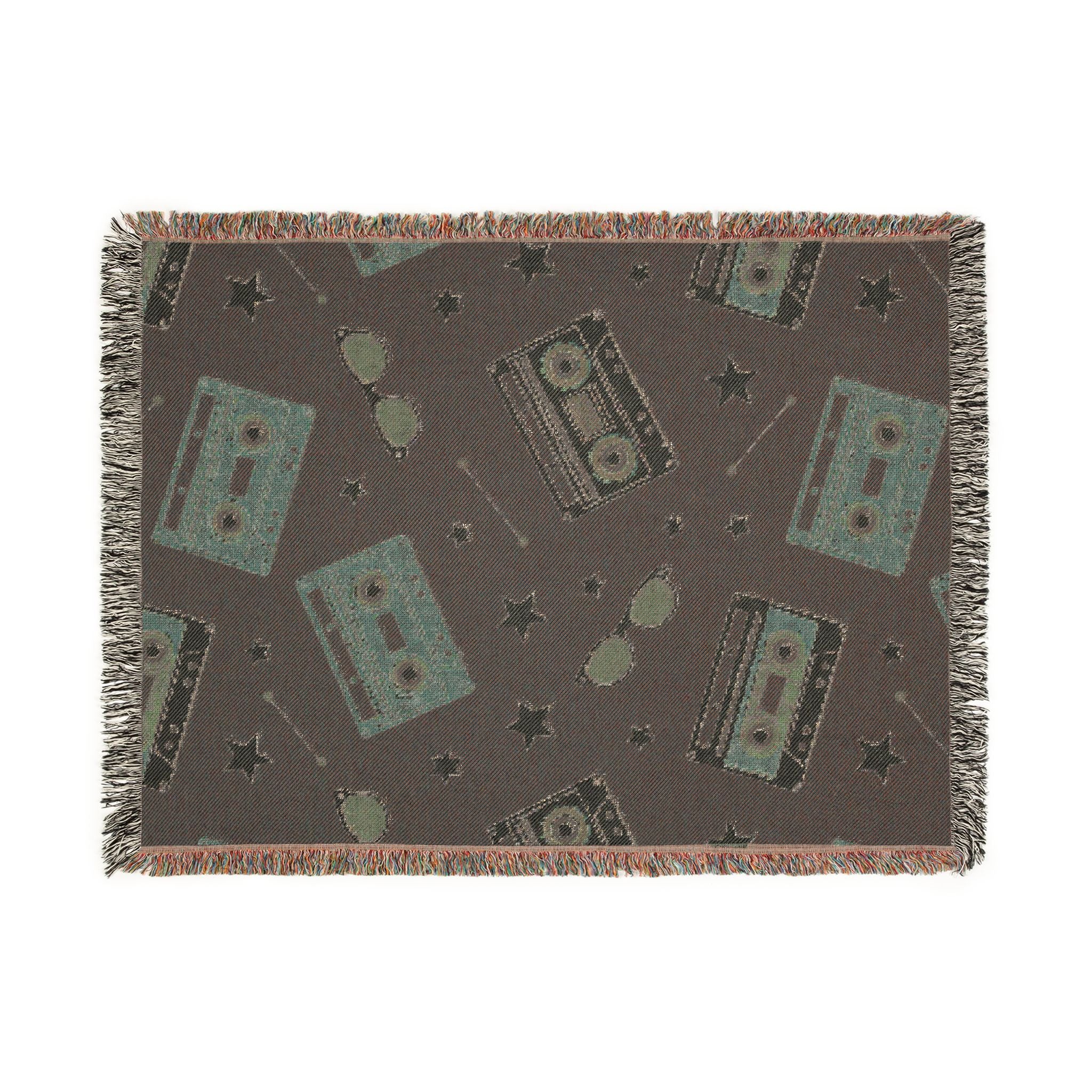 Mixtape Throw — 1980s Boombox & Cassette Woven Blanket