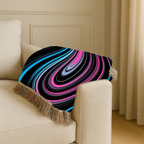 Neon Vortex Throw — 2000s Y2K Neon Flow Woven Blanket