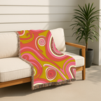 🌈 Summer of Love Throw —1960s Psychedelic Paisley Woven Blanket