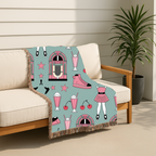 🎵🥤Milkshake Throw — 1950s Diner Style Woven Blanket