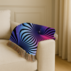 Supernova Throw — 2000s Y2K Stripe Sunburst Woven Blanket