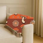Stripe Shroom Throw — 1970s Retro Stripe Woven Blanket