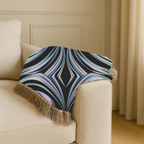 Aurora Throw — 2000s Y2K Iridescent Ribbon Woven Blanket