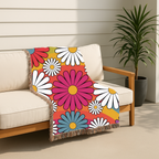🌈  Over The Rainbow Throw — 1960s Flower Power Woven Blanket