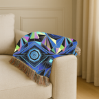 Crystal Throw — 2000s Y2K Kaleidoscope Gem Woven Blanket