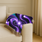 Nebula Throw — 2000s Y2K Neon Swirl Woven Blanket
