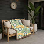 Daisy Wave Throw — 1950s Atomic Garden Woven Blanket