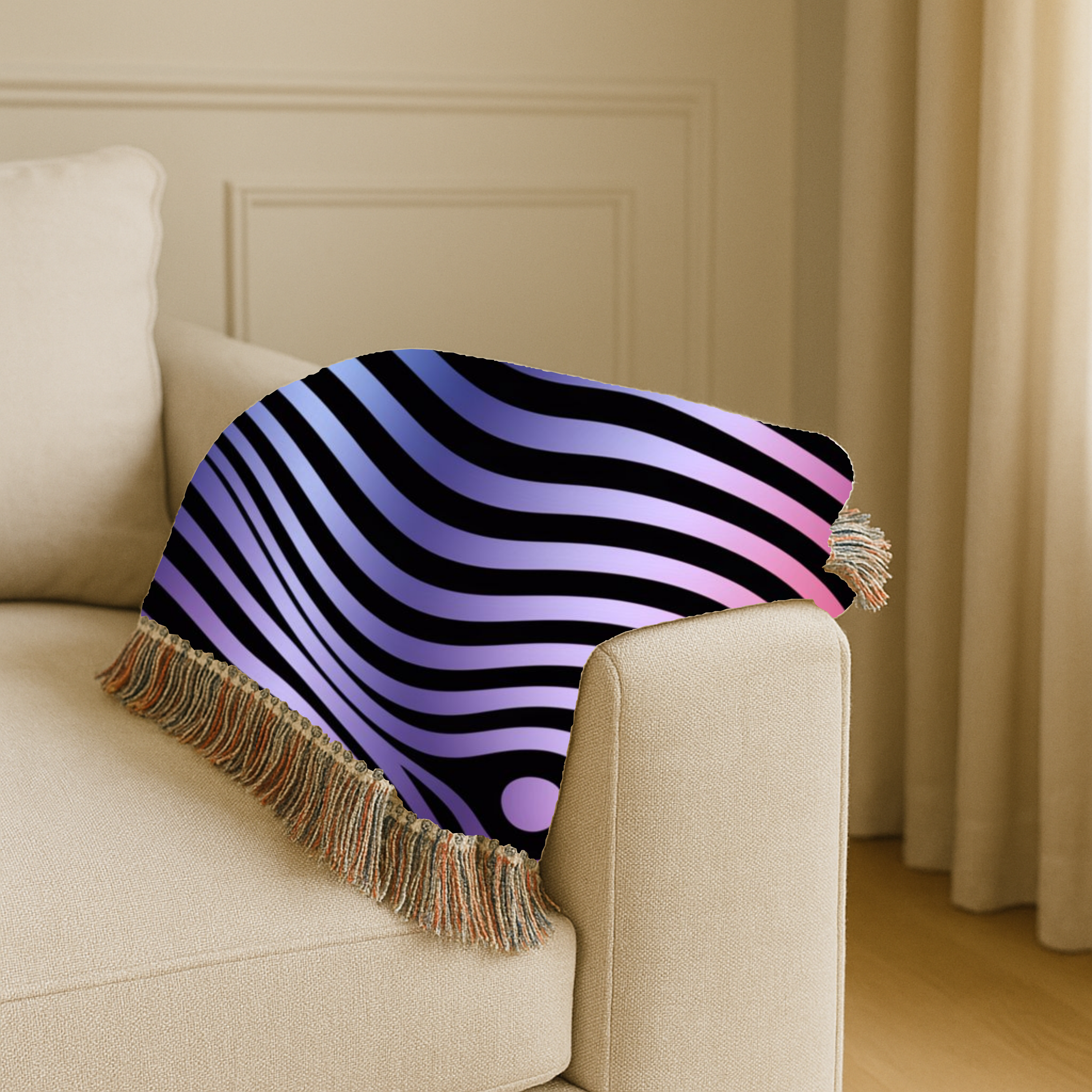 Gravity Throw — 2000s Y2K Psychedelic Wave Woven Blanket
