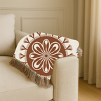 Spirit Medallion Throw — 1970s Ornate Circle Woven Blanket