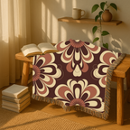Baroque Bloom Throw — 1970s Medallion Woven Blanket