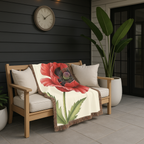 1940s Remembrance Poppy Woven Blanket