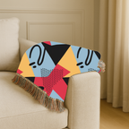 Memphis Night Throw — 1980s Geometric Art Woven Blanket