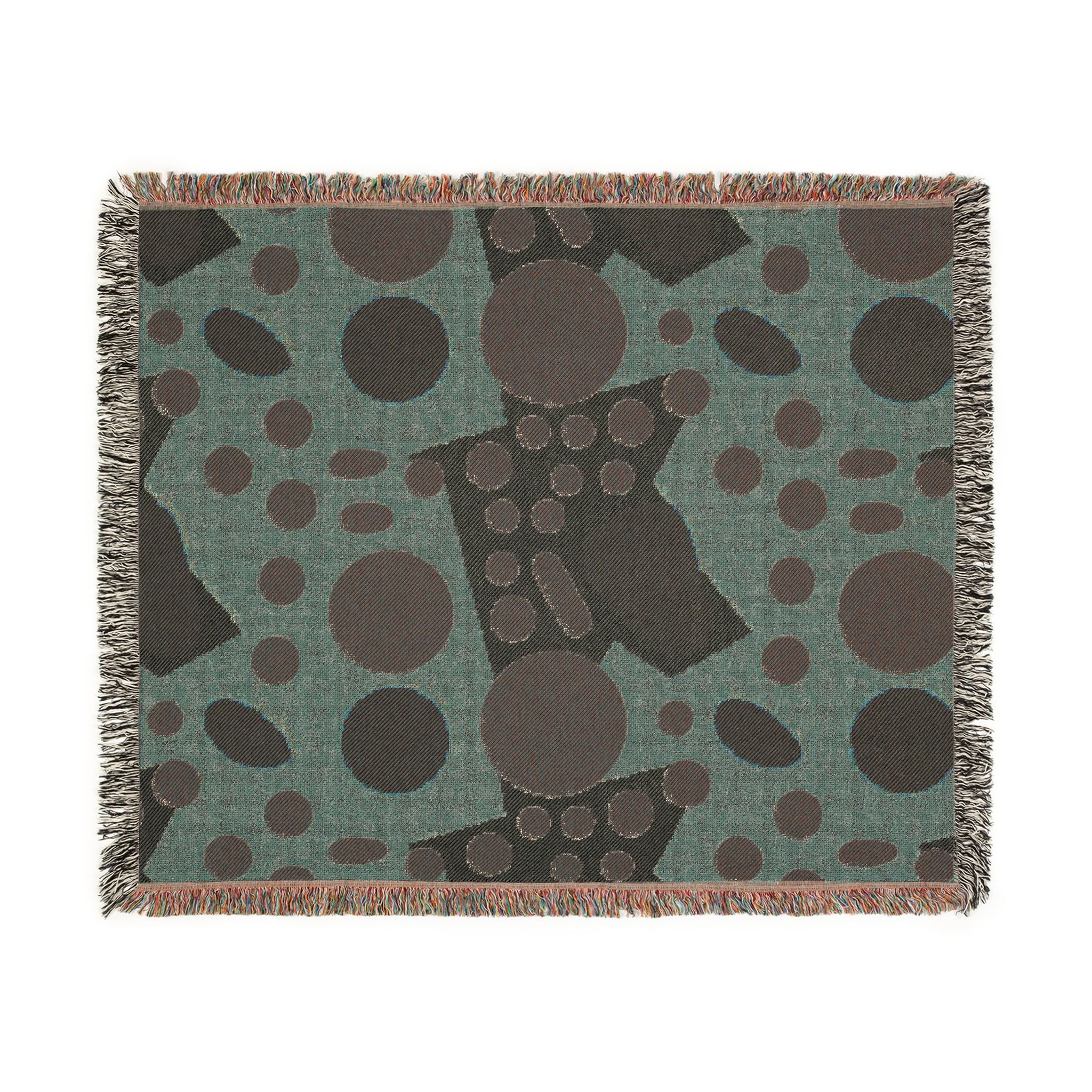 Dot Pop Throw — 1980s Bold Circle Woven Blanket