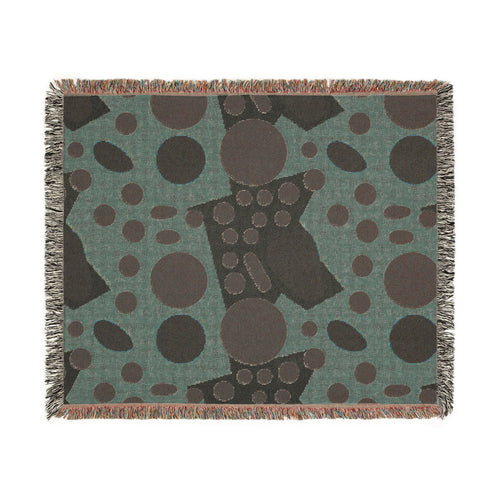 Dot Pop Throw — 1980s Bold Circle Woven Blanket