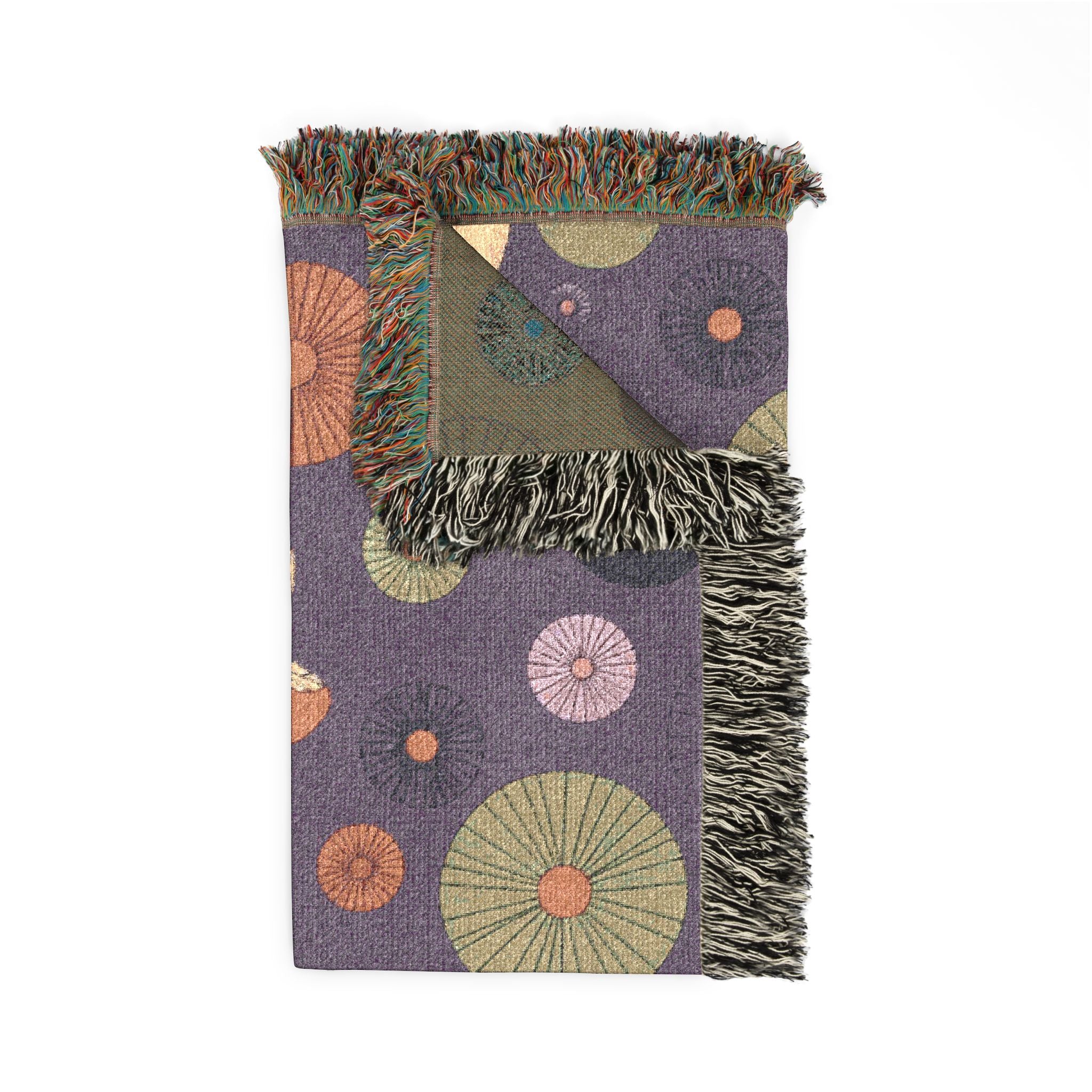 🍄 Magic Mushroom Throw — 1960s Psychedelic Woven Blanket