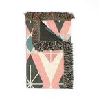 Prism Geo Throw — 1980s Pastel Geometric Woven Blanket