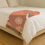 Stripe Shroom Throw — 1970s Retro Stripe Woven Blanket