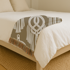 Macramé Circle Throw — 1970s Bohemian Macramé Woven Blanket