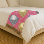 Diamond Glam Throw — 1980s Jewel Sparkle Woven Blanket