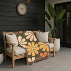 🌼  Retro Daisy Throw — 1970s Groovy Floral Woven Blanket
